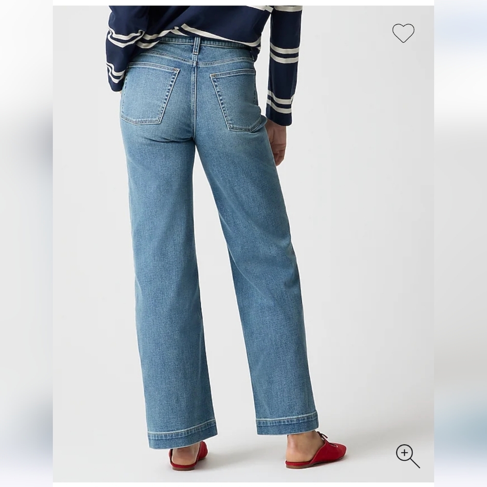 NWT J.Crew Factory Women's Classic wide-leg jean in all-day stretch Sz 28 $128 - Picture 3 of 9